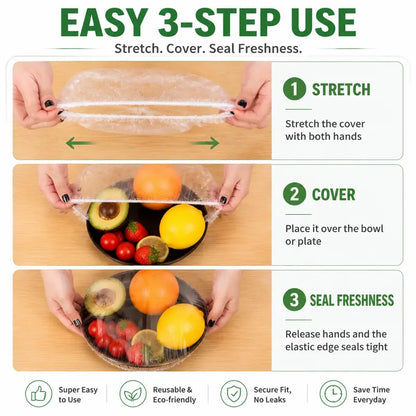 Stretch Food Covers - Elastic Fit For Fast Everyday Storage