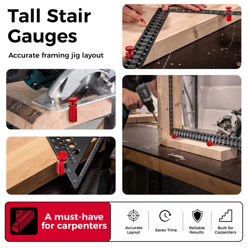 Framing Square Gauges – Professional Layout Stops For Perfect Repeatable Cuts