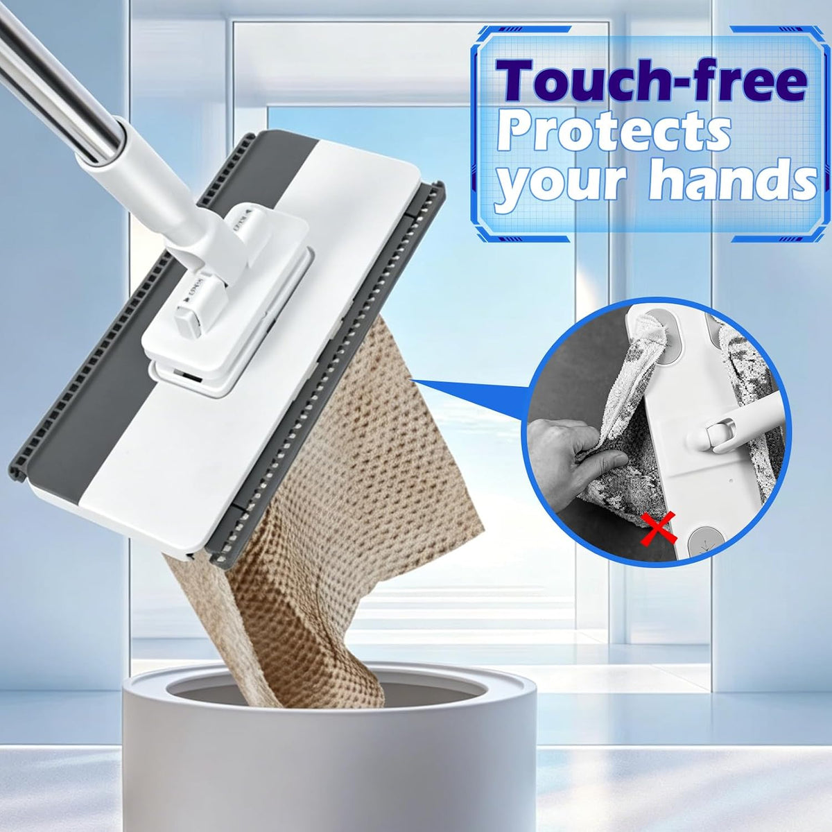 Slim Microfiber Floor Mop - 360° Swivel Cleaning For Hard-To-Reach Spaces