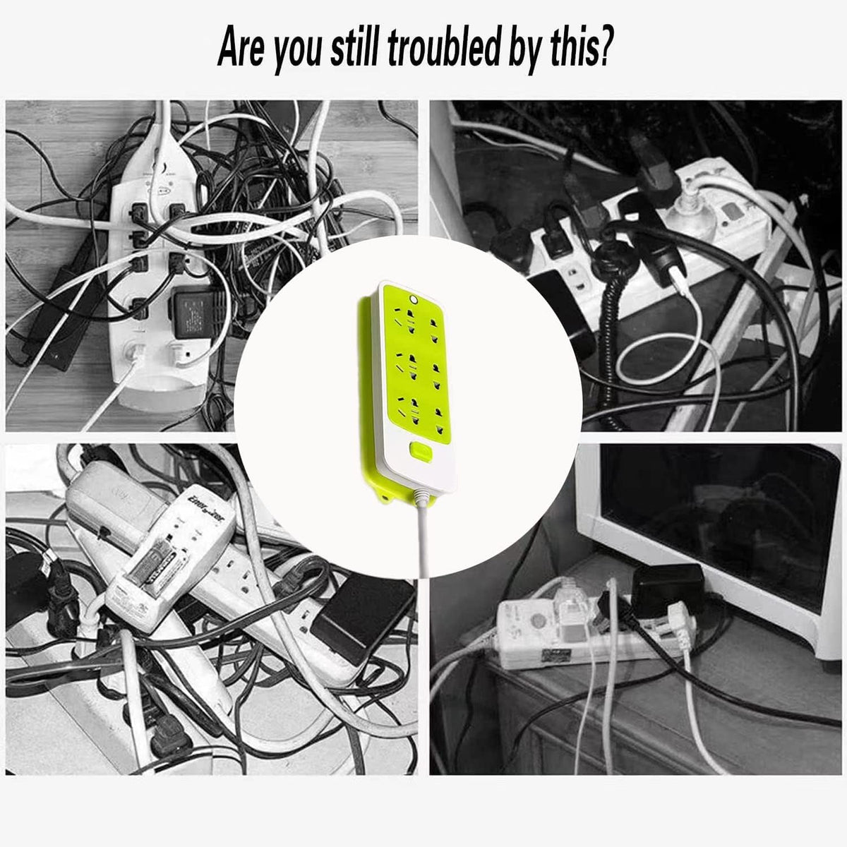 Power Strip Holder - No-Drill Adhesive Mount For A Clean Cable-Free Space