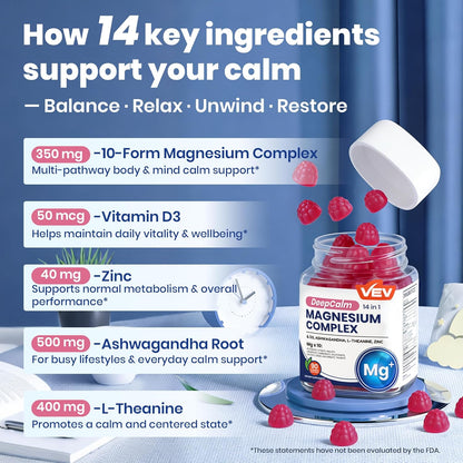 Magnesium Complex Gummies - 14-in-1 Formula For Calm & Daily Wellness