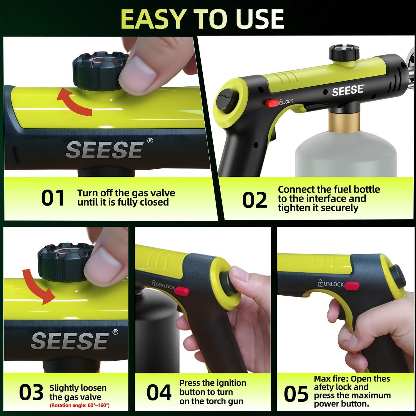 One-Touch Max Flame For Searing, BBQ & Fire Starting