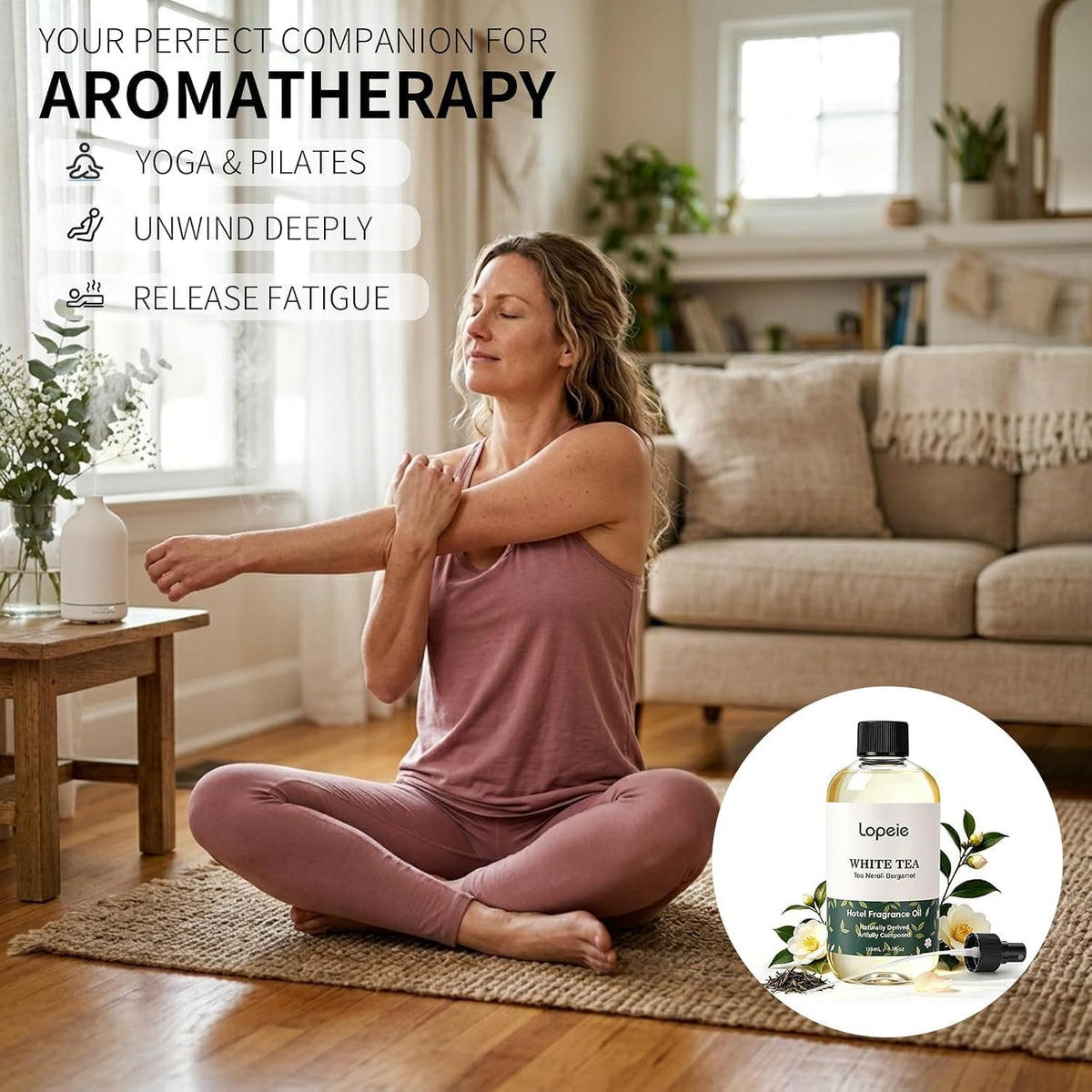 Hotel-Inspired Diffuser Oil - White Tea Aroma For A Luxury Home Atmosphere