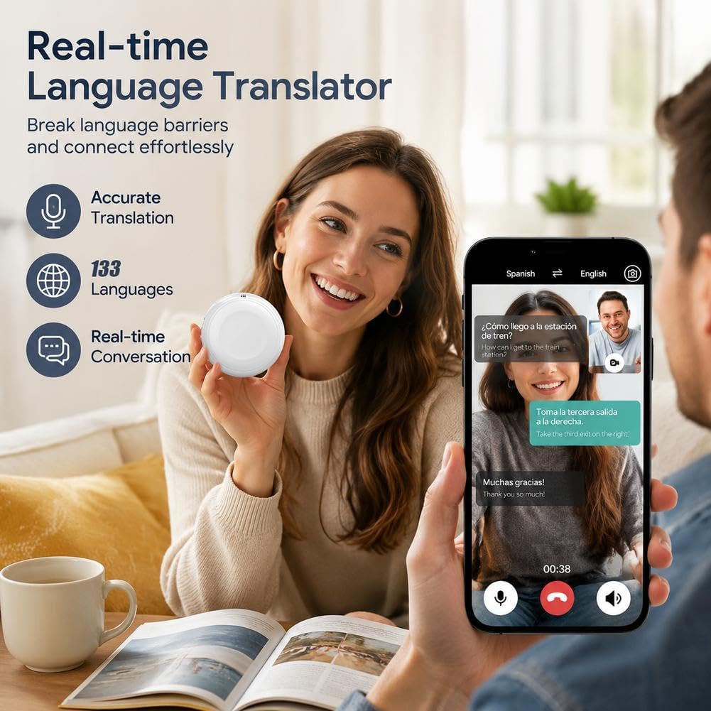 AI Wearable Translator - Real-Time 165-Language Translation For Easy Conversations Anywhere