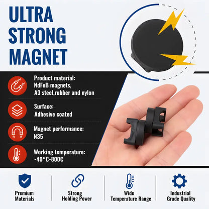 Magnetic Cable Tie Mounts - 22LB Strong Magnetic Hold For Clean Cable Organization
