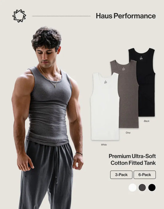 Premium Ultra-Soft Cotton Fitted Tank Top – Sculpt Your Ultimate Athletic Silhouette | 3 Pack