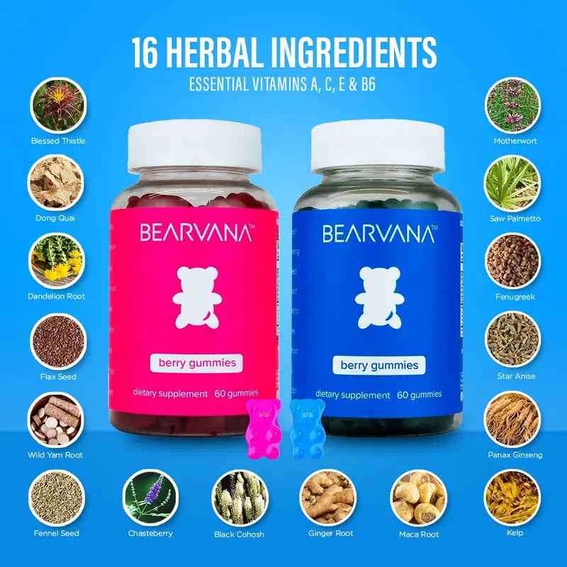 Women’s Wellness Gummies – BEARVANA Women's 16-Herb Wellness Gummies Combo Pack