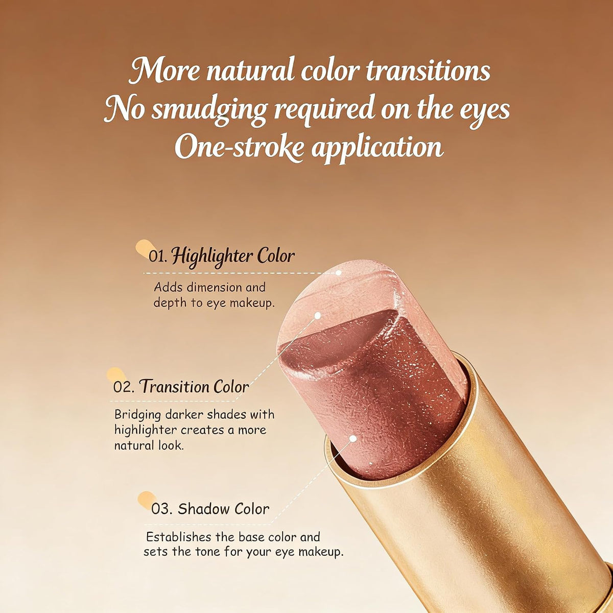 Shimmer Eyeshadow Stick - Creamy Blend Formula For Effortless Eye Looks