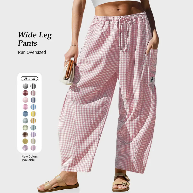 Slip Into Cloud-Like Comfort with Ultra-Soft Wide-Leg Plaid Pants