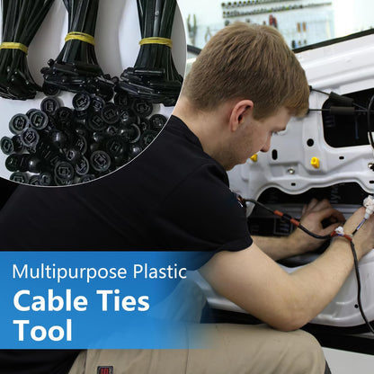 Universal Cable Tie Buckle Set - Self-Locking Fasteners For Quick Car & DIY Repairs