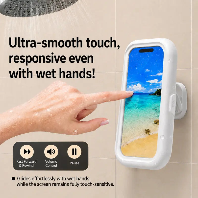 Shower Phone Holder - Waterproof Anti-Fog Touchscreen Case For Hands-Free Entertainment