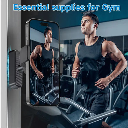 Magnetic Gym Phone Holder - 360° Adjustable Mount For Hands-Free Workout Recording