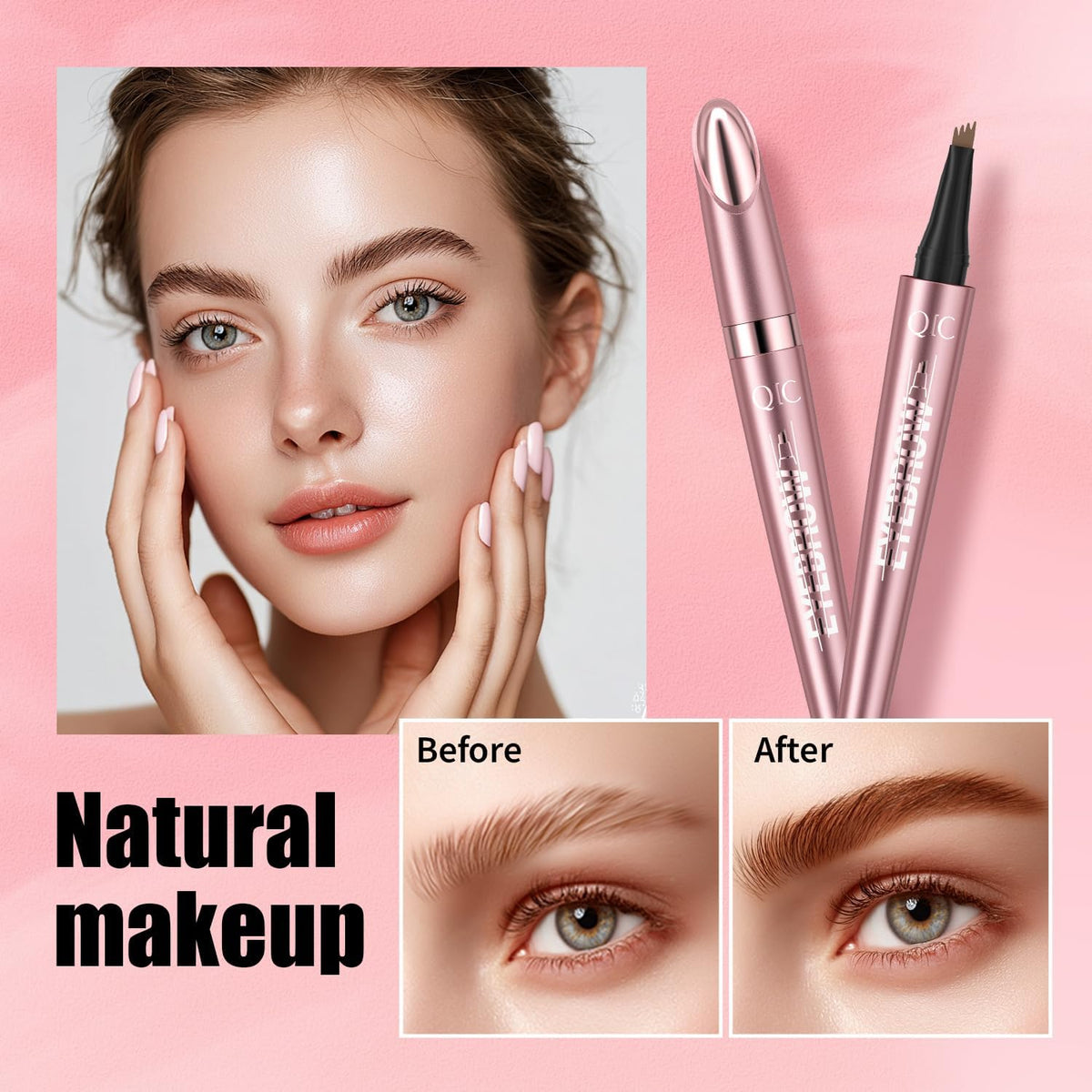 Micro-Fork Eyebrow Pen - Waterproof Hair-Like Strokes For Naturally Fuller Brows