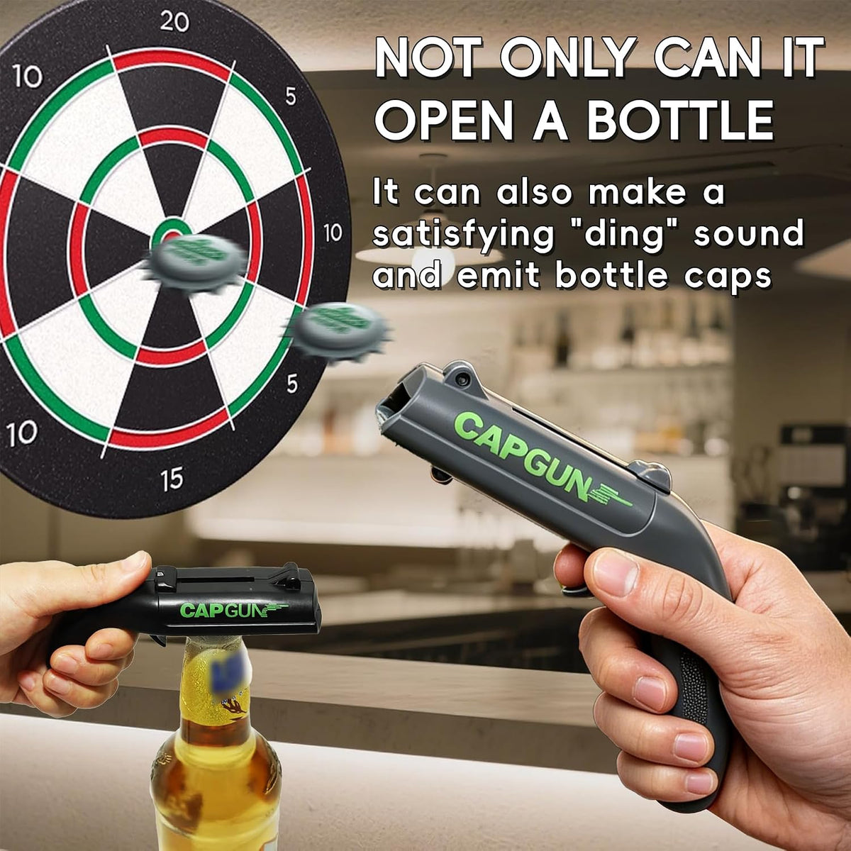 Bottle Cap Launcher - Spring-Powered Pop Mechanism For Fun Bottle Opening Moments