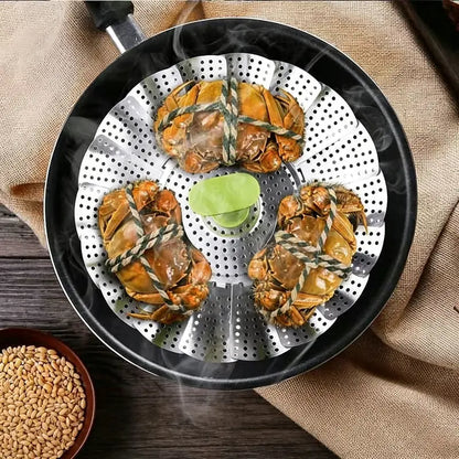 Vegetable Steamer Basket - Expandable Folding Design For Easy Everyday Steaming