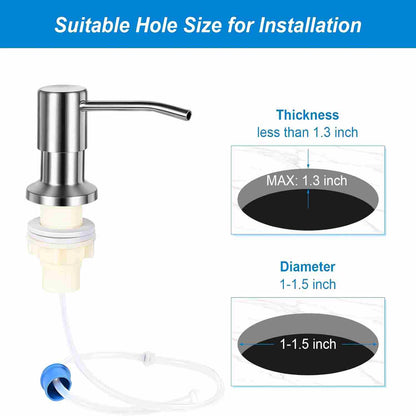 Kitchen Sink Soap Dispenser - 39" Direct-Feed Tube For Fewer Refills