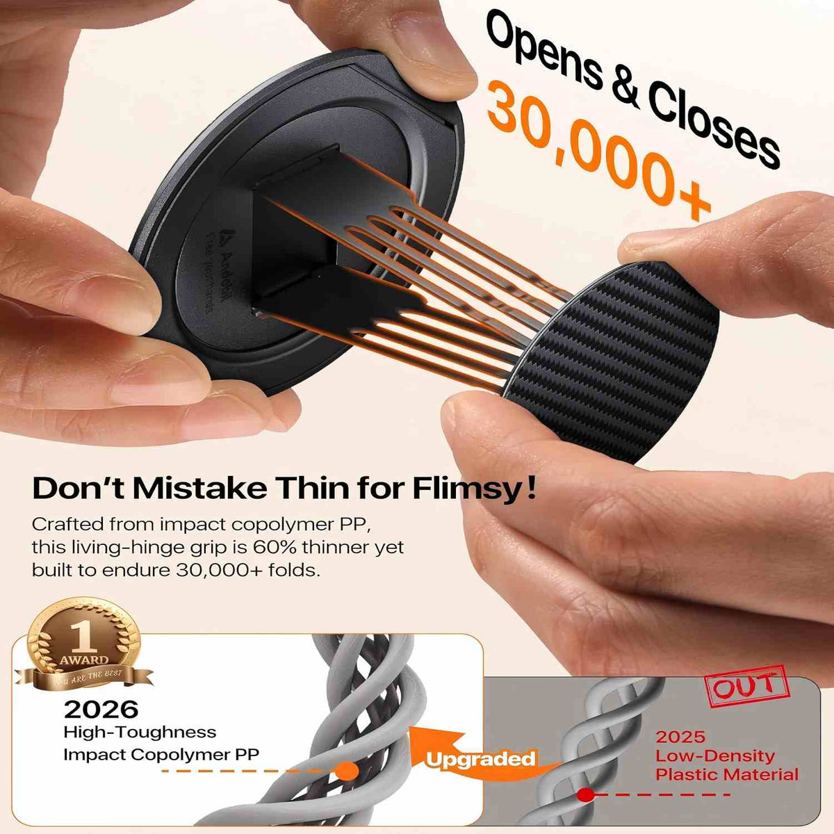 Magnetic Phone Grip - 360° Rotating Stand For Hands-Free Use