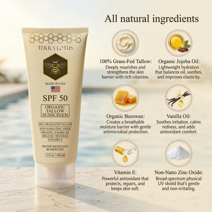 Mineral Sunscreen SPF 50 - Tallow & Zinc For Everyday Sun Protection