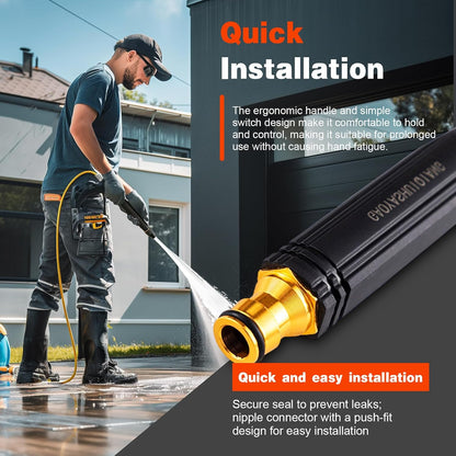 High Pressure Hose Booster Gun - Powerful Water Jet Nozzle For Faster Cleaning & Outdoor Tasks
