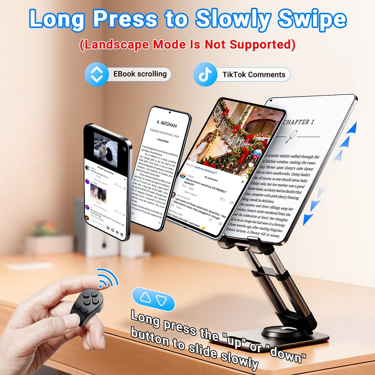 Wireless Scrolling Ring - Hands-Free Control for Videos, Reading & Selfies