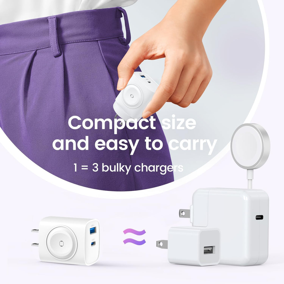 3-in-1 Wall Charger - One Compact Plug For All Your Essentials