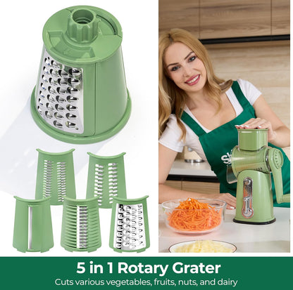 Rotary Cheese Grater - Hand Crank System For Faster Kitchen Prep