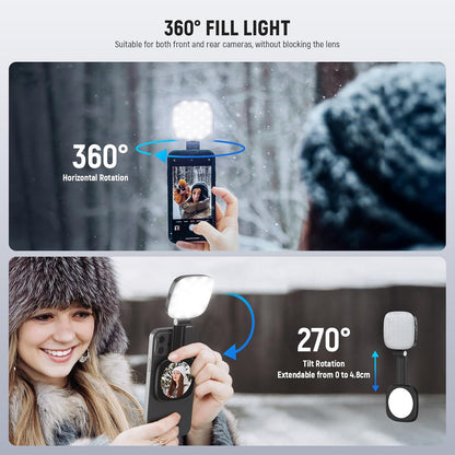 Magnetic Selfie Light - 48 LED Soft Lighting For Better Photos & Videos