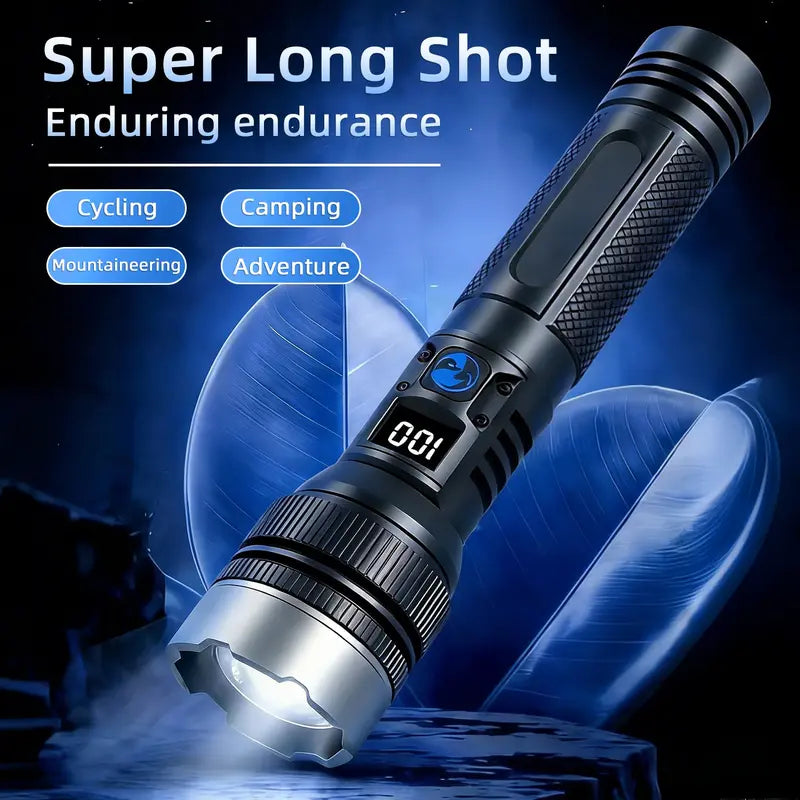 2-in-1 Rechargeable Flashlight - Built-In Power Bank For Emergency Lighting