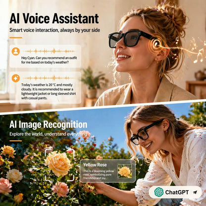 Smart Camera Glasses - Hands-Free POV Recording & AI Translation For Everyday Adventures