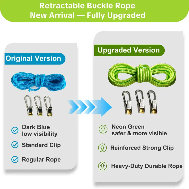 Retractable Rope Tightener - Quick Lock Buckle For Easy Outdoor Securing