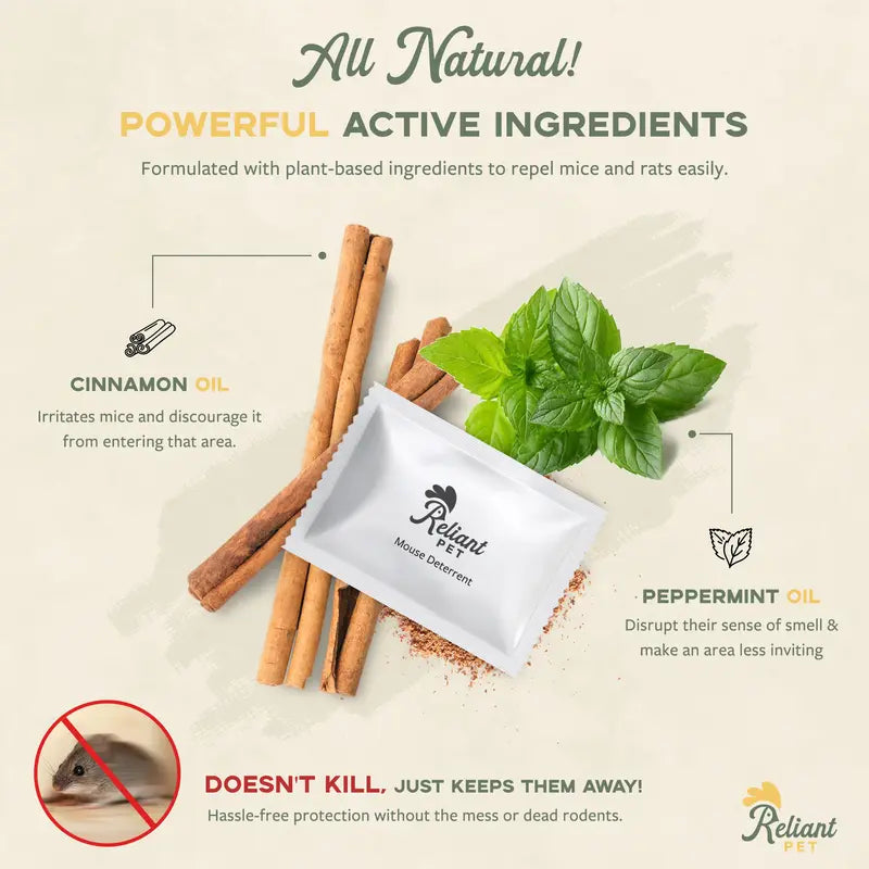 Natural Peppermint Mouse Repellent Pouches & Air Deodorizer