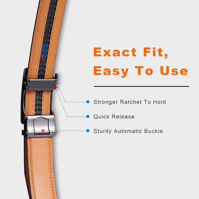 Men’s Ratchet Belt – Micro-Adjust Fit Without Traditional Belt Holes