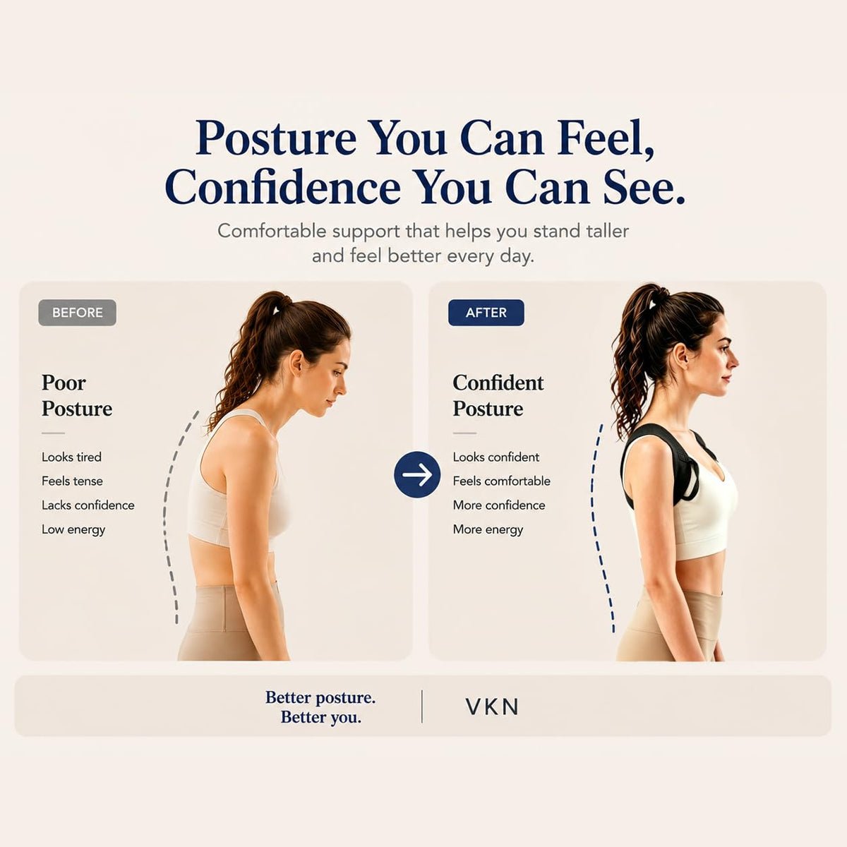 Posture Support Straps - Elastic Shoulder Support For Better Everyday Posture