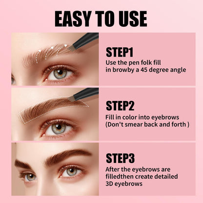 Micro-Fork Eyebrow Pen - Waterproof Hair-Like Strokes For Naturally Fuller Brows