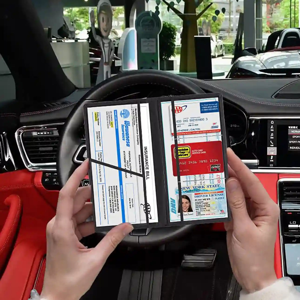 Car Document Organizer - Magnetic Closure For Fast, Organized Access