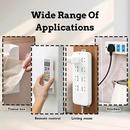 Power Strip Holder - No-Drill Adhesive Mount For A Clean Cable-Free Space