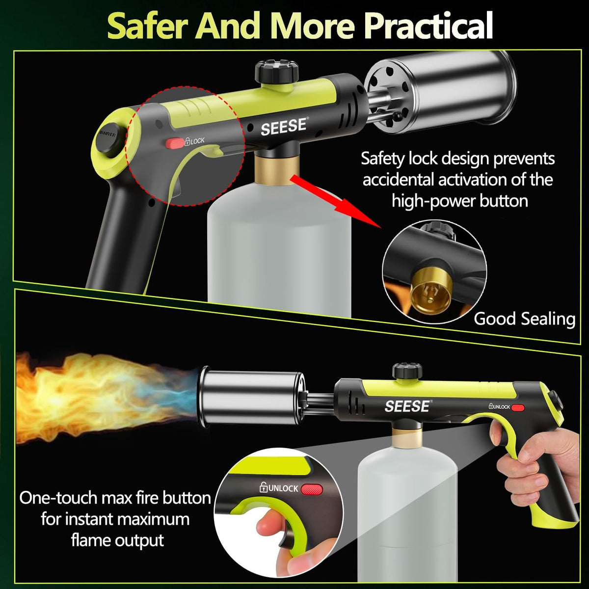 Outdoor Torch(not include gas tank) - One-Touch Flame Control For Faster Fire Starting