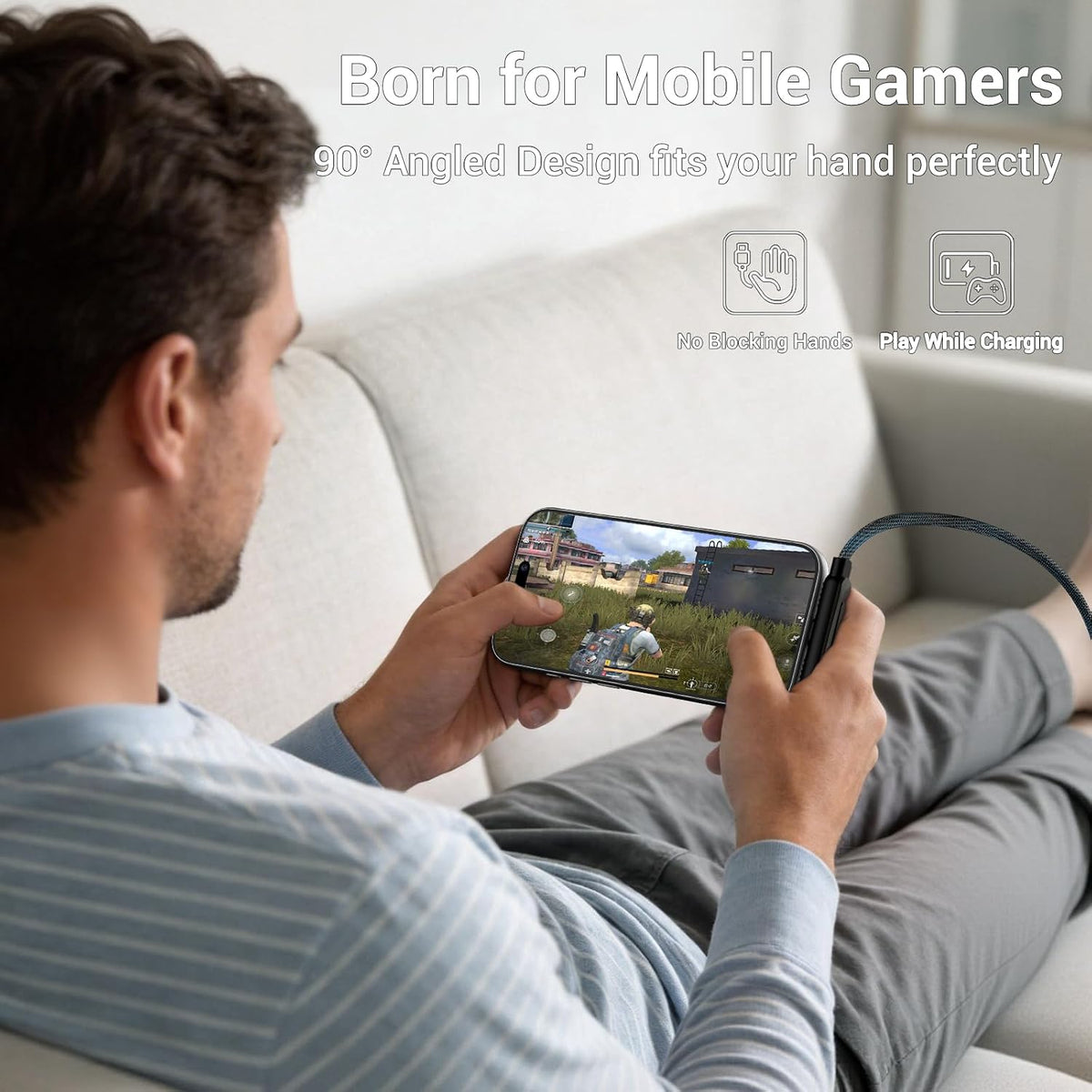 2-in-1 Charging Cable – Built-In Foldable Stand For Hands-Free Charging