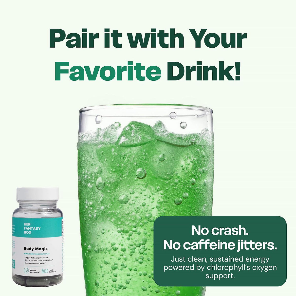 The Viral Chlorophyll Wellness Essential--Add plant-powered chlorophyll support to your daily routine for a fresher, more confident feeling every day.