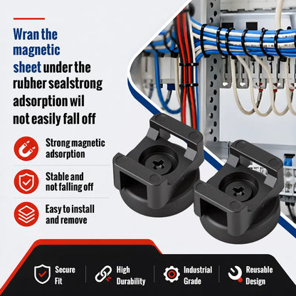 Magnetic Cable Tie Mounts - 22LB Strong Magnetic Hold For Clean Cable Organization