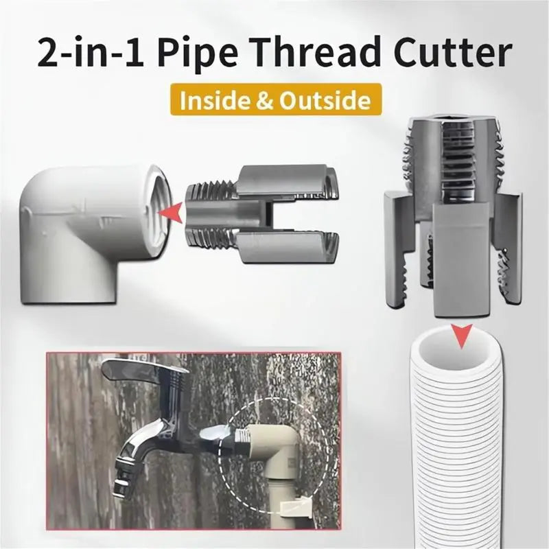 PVC Pipe Threading Tool - Drill-Powered Internal & External Threads For Faster Repairs