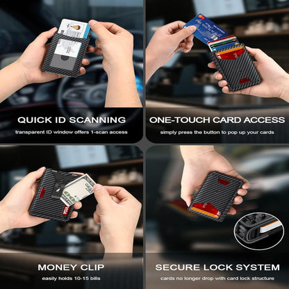 Minimalist RFID Wallet - One-Click Pop-Up Access For Slim Everyday Carry