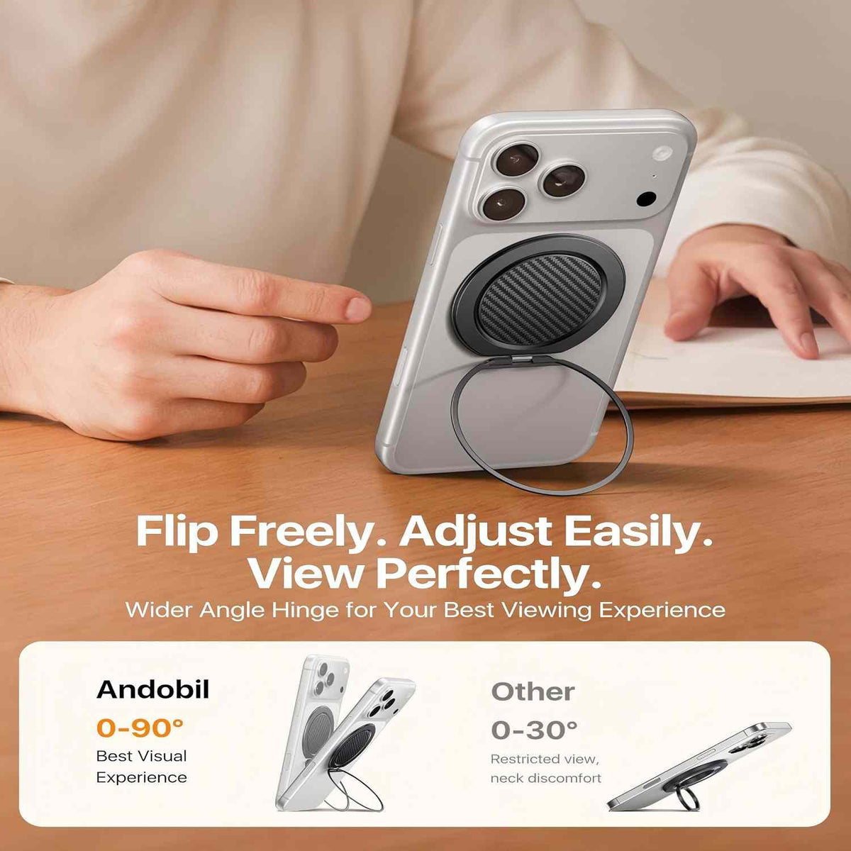 Magnetic Phone Grip - 360° Rotating Stand For Hands-Free Use