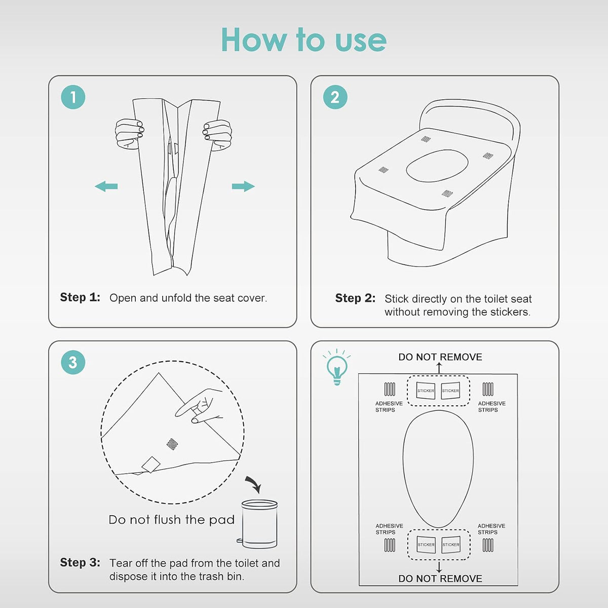 Disposable Toilet Seat Covers - XL Waterproof Protection For Cleaner Public Restroom Use