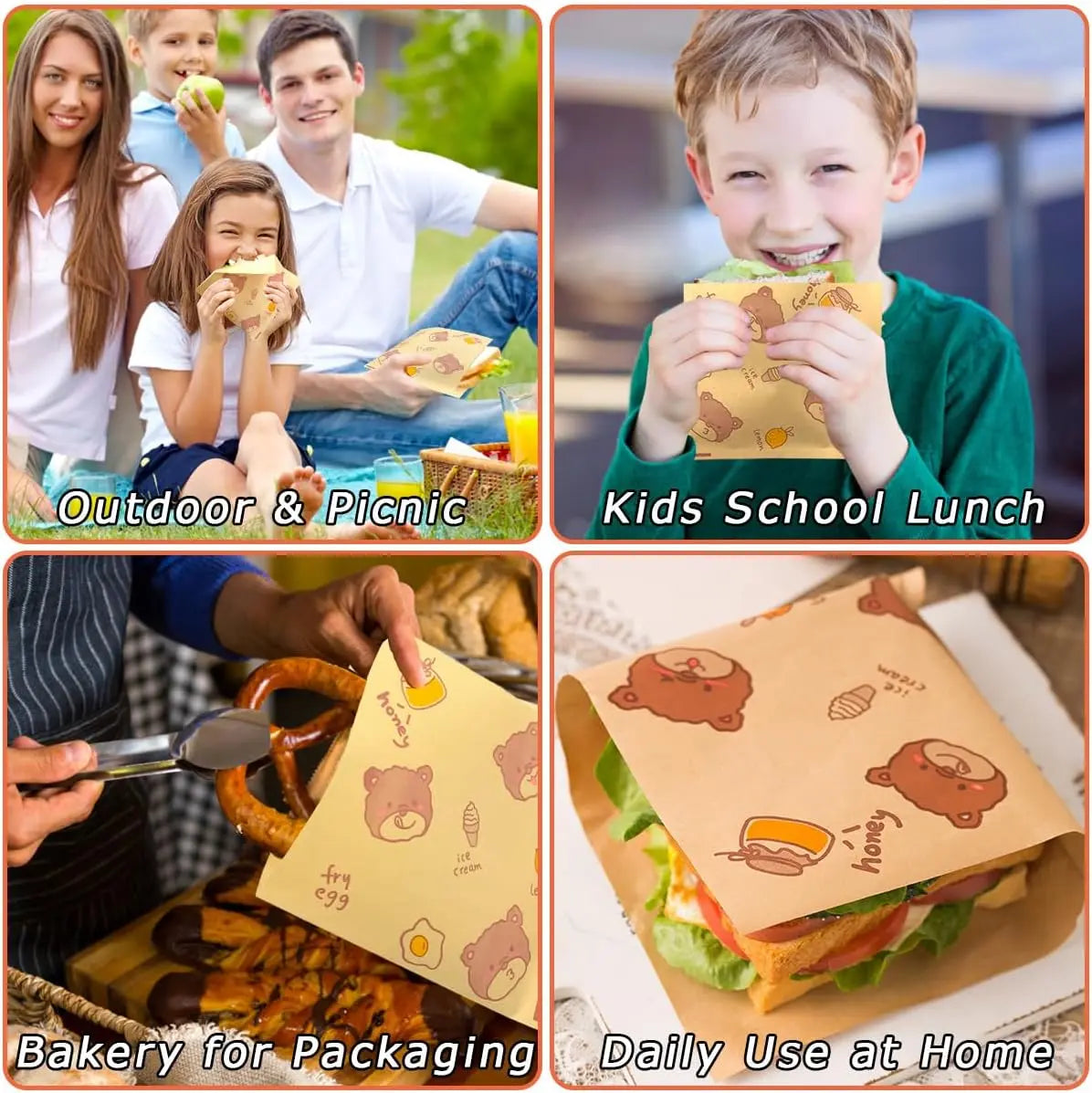 Paper Sandwich Bags - Greaseproof Design For Cleaner Food Packing
