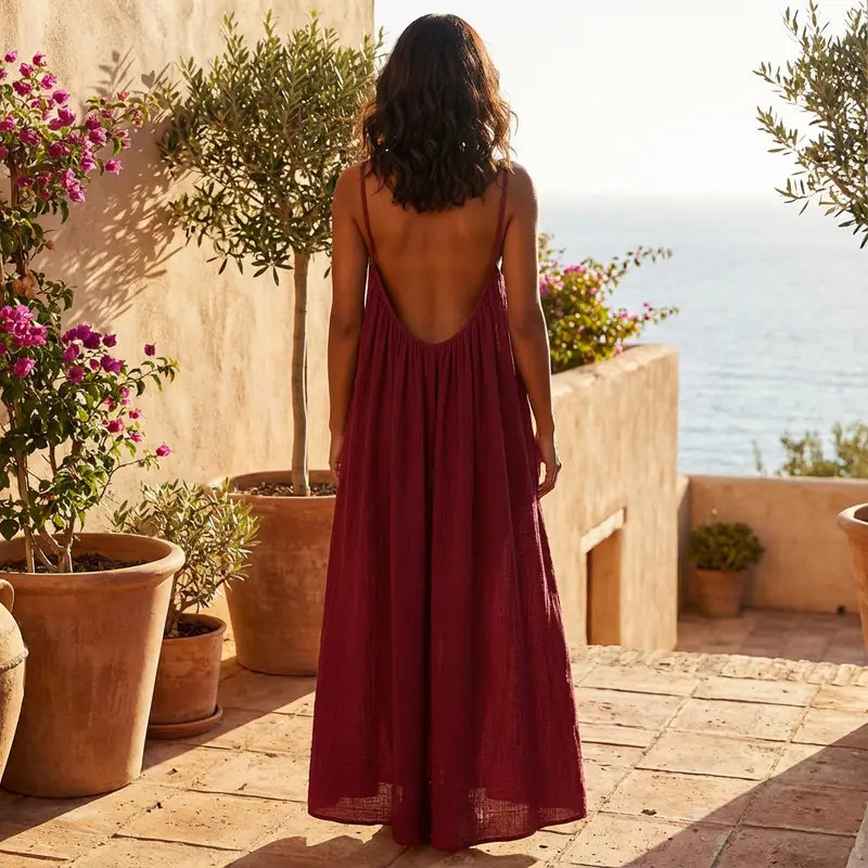 Stunning Backless Cami Lounge Dress for Effortless Everyday Elegance