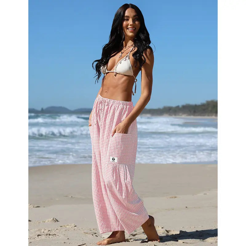 Slip Into Cloud-Like Comfort with Ultra-Soft Wide-Leg Plaid Pants