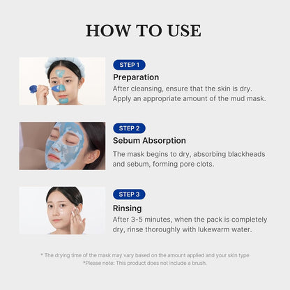 3-Minute Blackhead Mud Mask-Deep Pore Cleansing For Smoother-Looking Skin