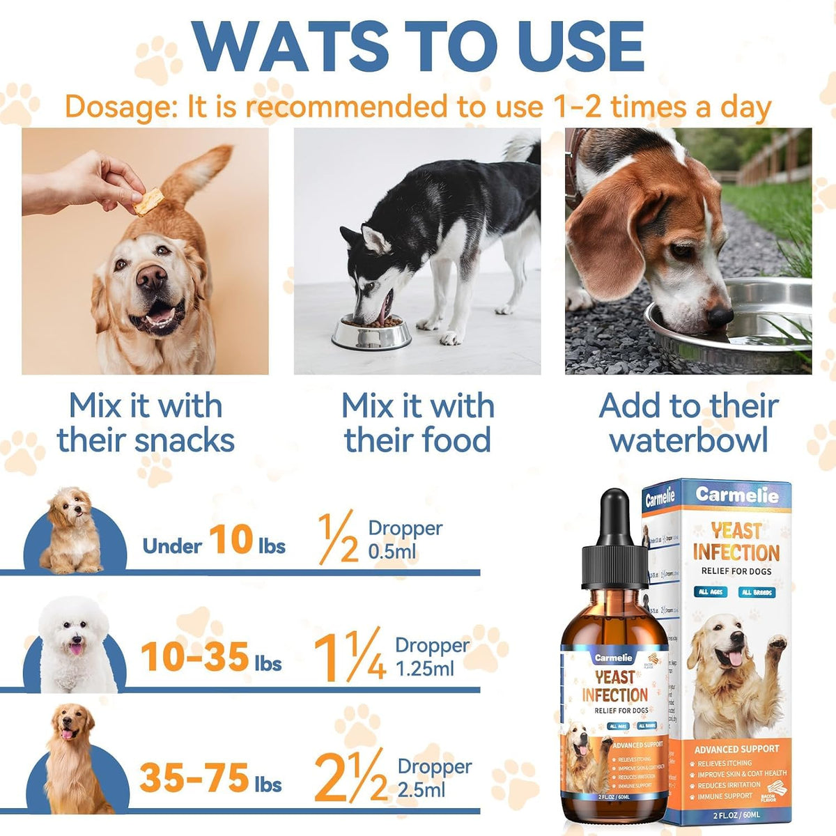 Dog Ear & Skin Support Drops - Natural Daily Formula For Itch & Comfort Care