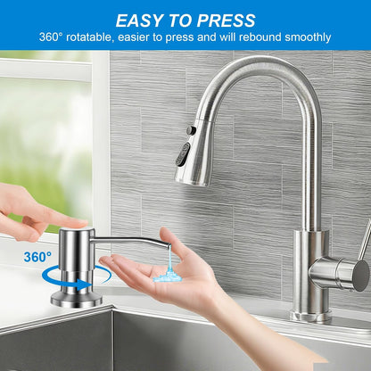 Kitchen Sink Soap Dispenser - 39" Direct-Feed Tube For Fewer Refills